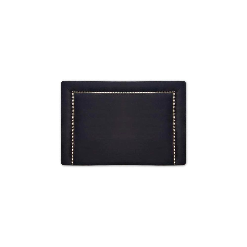 Cabeceira Estofada Reta Luxo Tachas - Solteiro Suede Preto