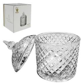Bomboniere De Vidro Relevo Com Tampa 14X9,5Cm De Na Caixa