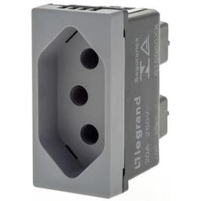 Modulo Tomada 2P+T 20A Pial Plus+ Legrand Cinza Acetinado