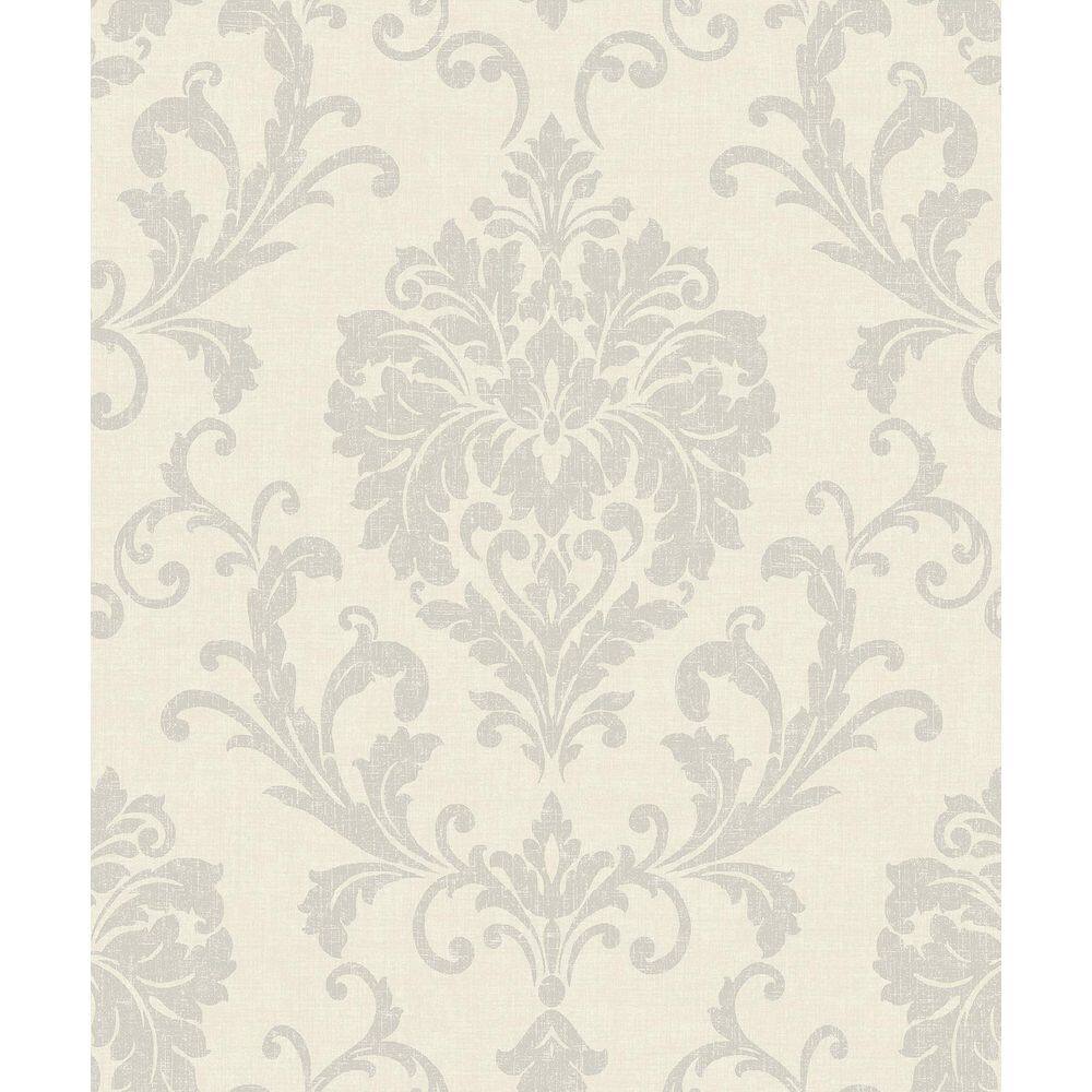 Papel De Parede Icon Damask Cinza Ic2002