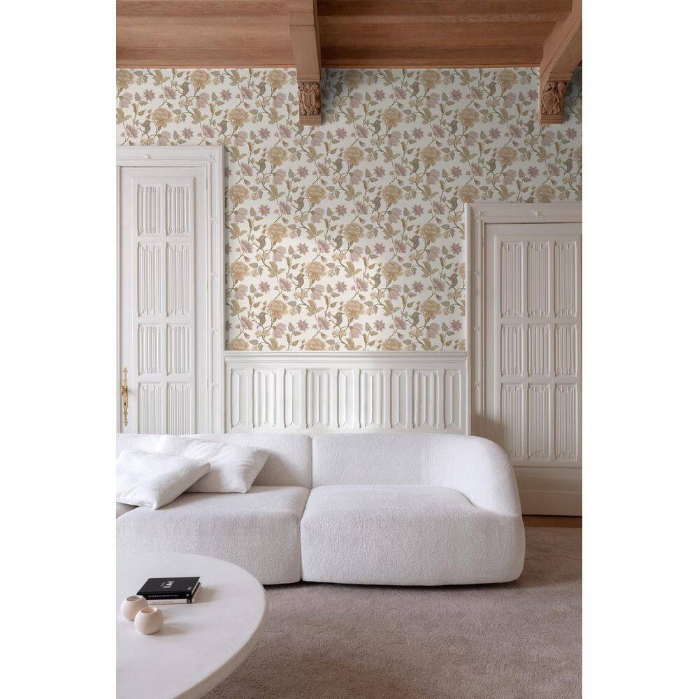 Papel De Parede Icon Floral Bege Ic3101