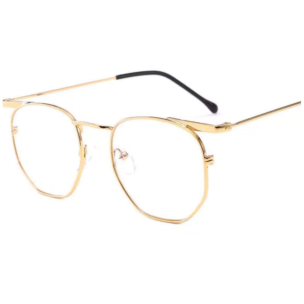 Óculos Dourado Anti Luz Azul Unisex H0925