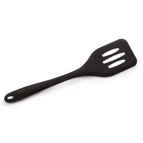 Espátula Vazada De Silicone Preta Ref Sn1738P