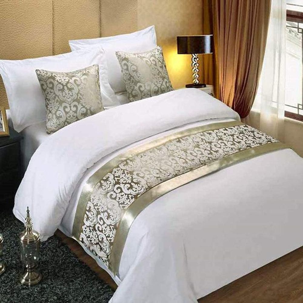 Jogo De Cama Super King Algodão 7 Pç Almofadas E Peseira