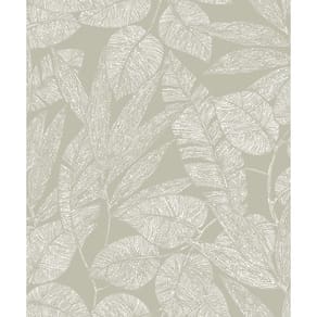 Papel De Parede Icon Folhagem Cinza A69501