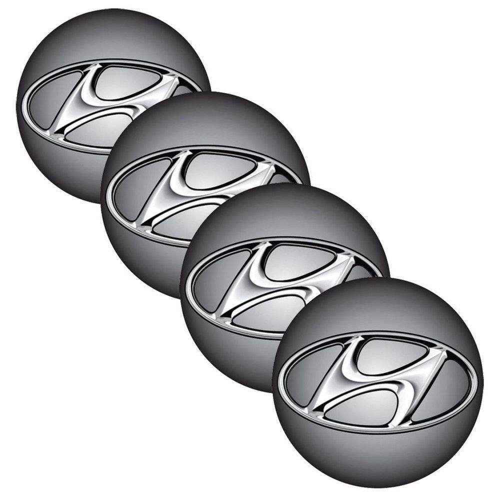 Kit Emblema Calota Resinado 4 Unidades Hyundai 48Mm Degrade