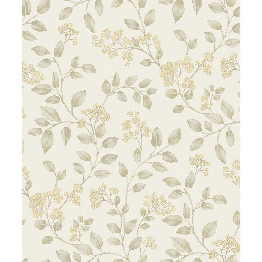 Papel De Parede Icon Folhagem Bege Ic3001