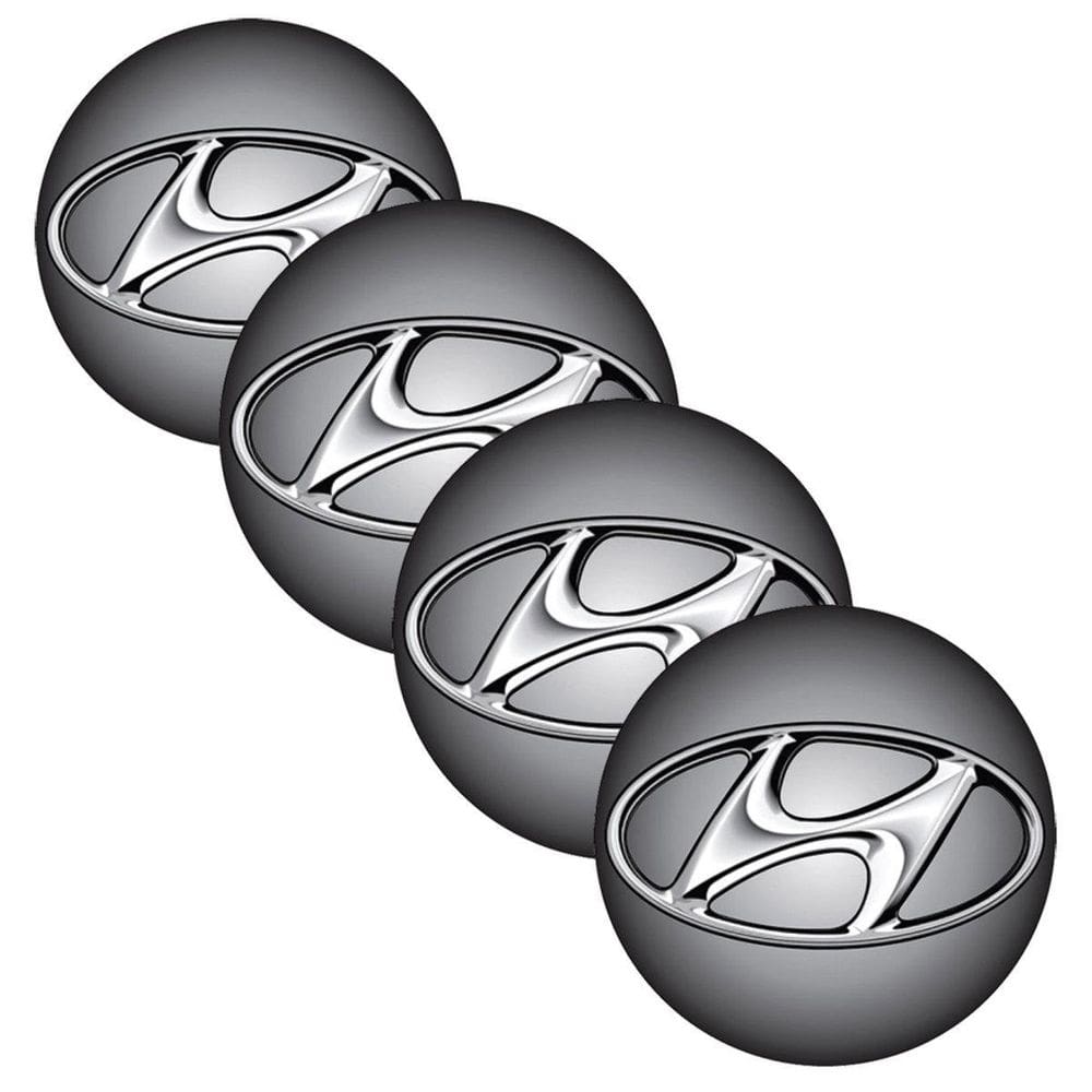 Kit Emblema Calota Resinado 4 Unidades Hyundai 48Mm Degrade