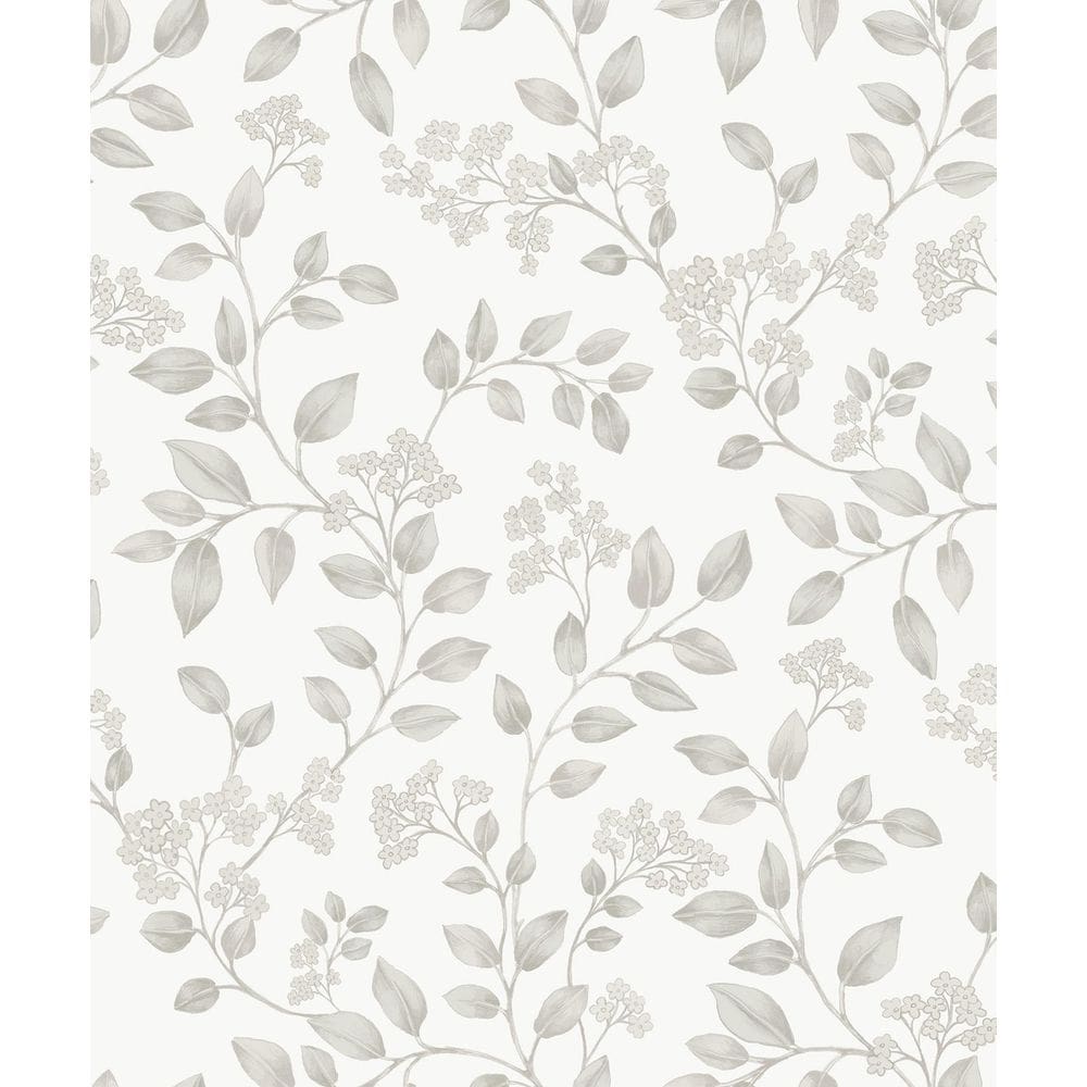 Papel De Parede Icon Folhagem Cinza Ic3006