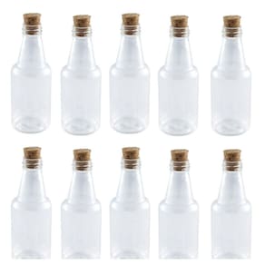 Kit 50 Mini Garrafinhas De Plastico 50Ml Com Tampas De Rolha