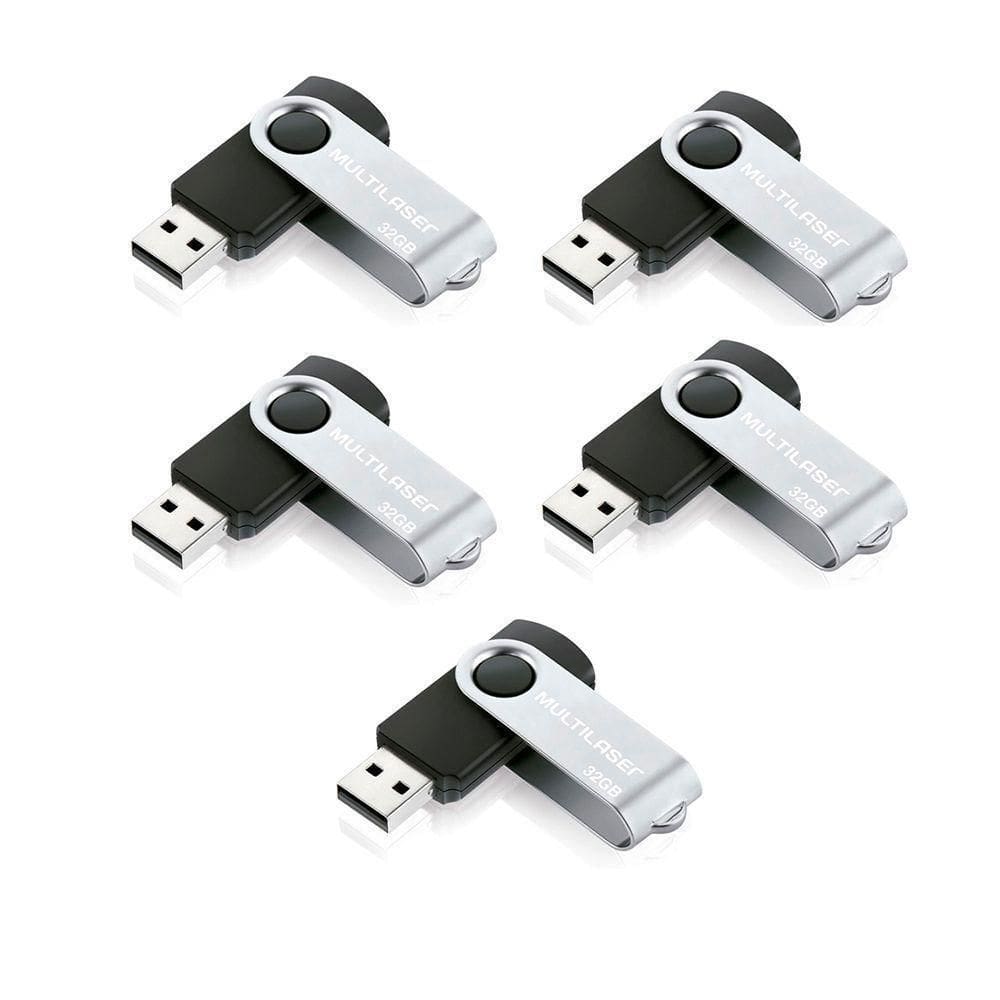 Kit 5 Pen Drives 32 Gb Twist 2 Usb 2.0