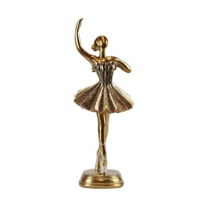 Figura Decorativa De Resina Bravadecor Bailarina Doré