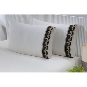 2 Fronhas King 50Cmx90Cm 100% Algodão 180 Fios Barrado