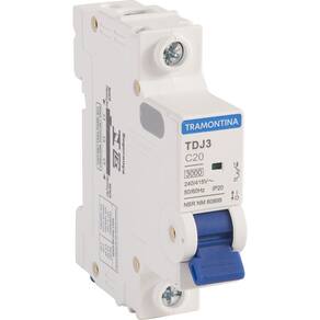Minidisjuntor Tdj3 1P 20A 3Ka Curva C Tdj3-1C20 Tramontina