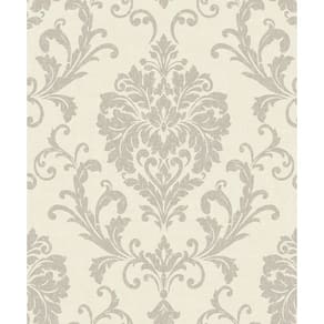 Papel De Parede Icon Damask Cinza Ic2001