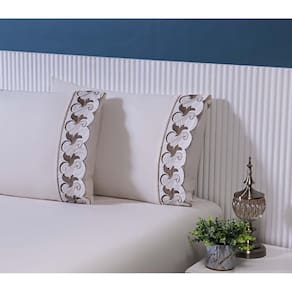 2 Fronhas 50Cmx70Cm 100% Algodão 180 Fios Palha Barrado