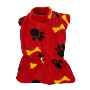 Roupa De Inverno Para Cães E Gatos - Vestido Vermelho Pp