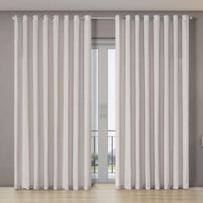 Cortina Voil Gaze Linho 4,00M X 2,70M Porta Luxo Sala Bege