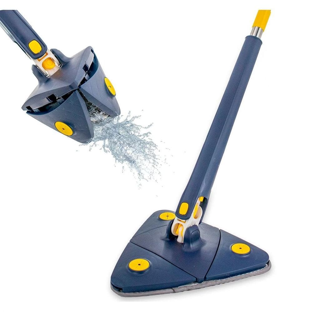 Mop Triangular 360 Giratório Para Limpeza Completa Azul