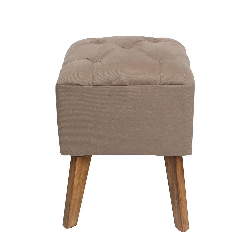 2X Puff Carré Poptem Quadrado Capitonê Bege