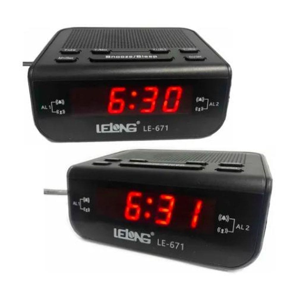 Radio Relogio Digital Bluetooth Fm Despertador Le-671