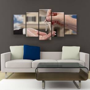Quadro Decorativo Mosaico 5 Peças Chave Na Mão