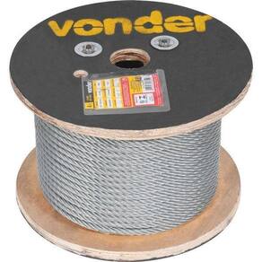 Cabo De Aço Af 5/16 Alma De Fibra 6X19S Galv Com 100M Vonder
