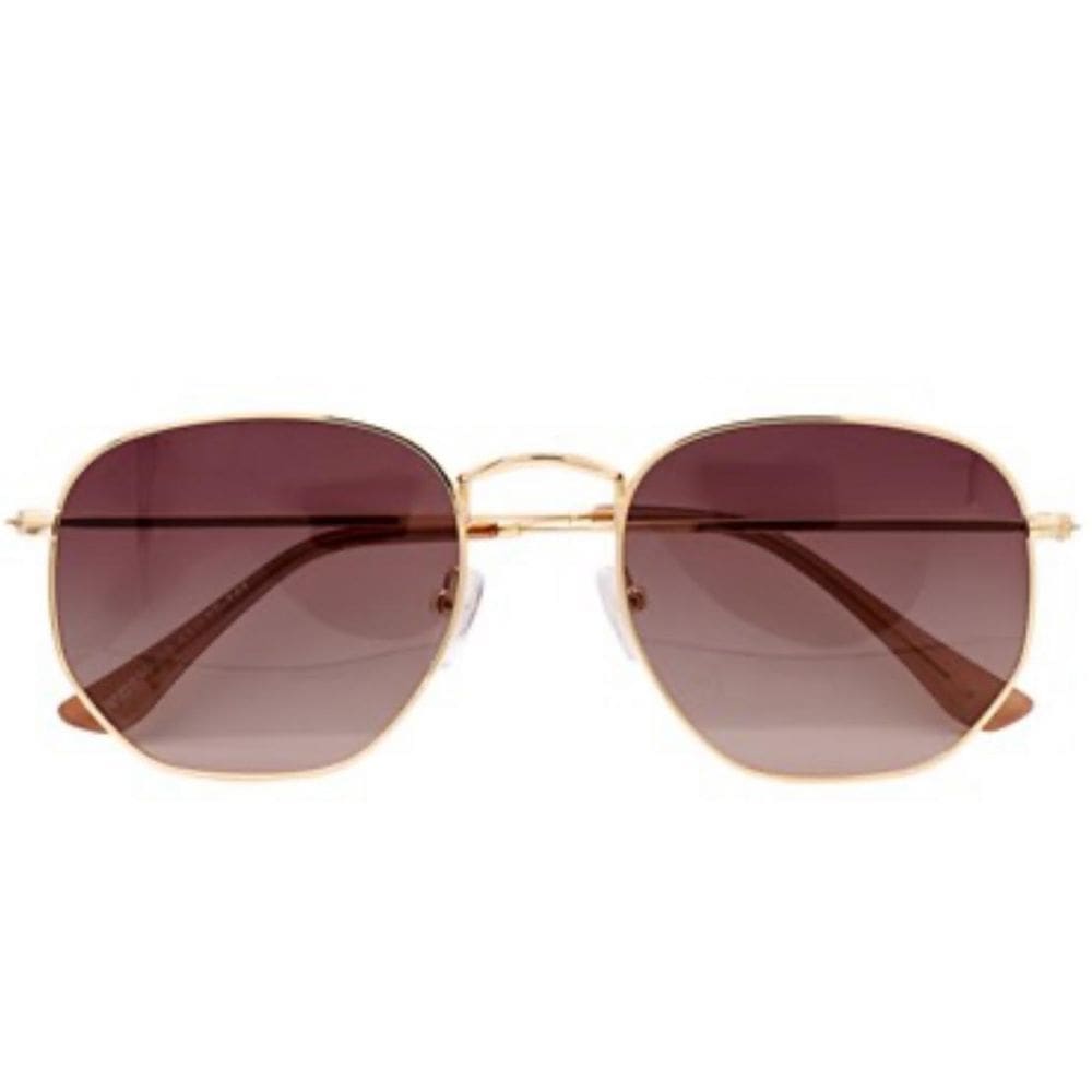 Óculos De Sol Uva Hexagonal Marrom
