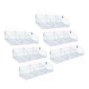 Kit - 6 Cestos Com Divisórias Branco New Plus - Sa Gondolas