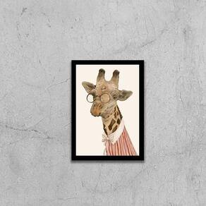 Quadro Sr. Girafa 33X24Cm - Com Vidro Moldura Preta