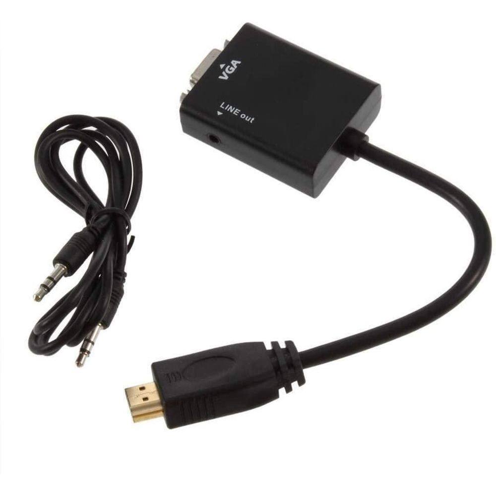 Cabo Conversor Hdmi Para Vga Com Áudio P2