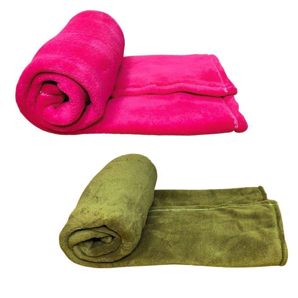 Kit 2 Cobertores Pet Cor Rosa E Marrom