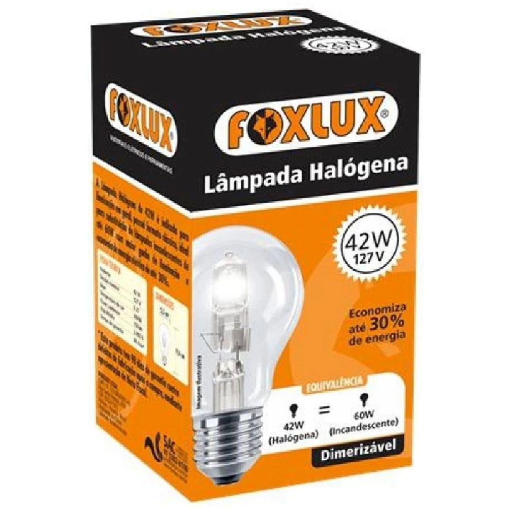 Lampada Halogena Classica 42W 127V Foxlux