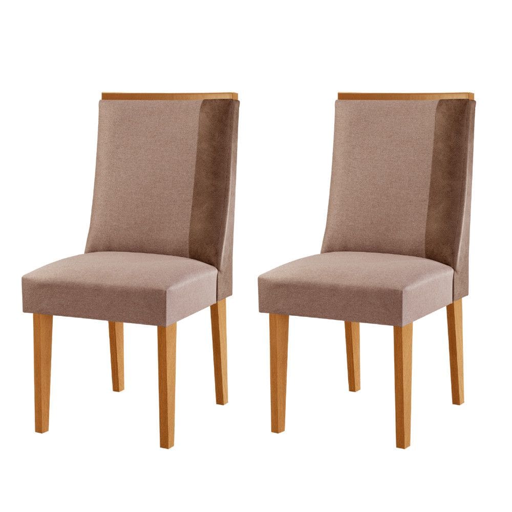 Conjunto com 2 Cadeiras MDF Diane para Sala de Jantar Moderna Mobília