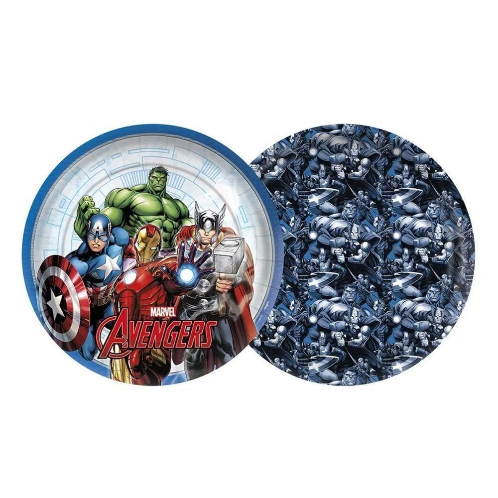 Prato Redondo Vingadores 18cm - 8 Unidades