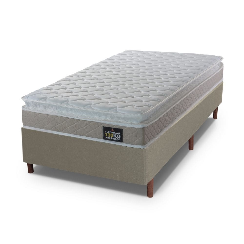 Cama Box Solteiro Hellen Espuma Premium D33 Pillow Top 0,88x188x57cm