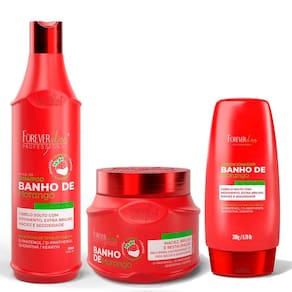 Kit Banho de Verniz Morango Brilho Forever Liss