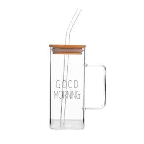 Caneca Borossilicato com Tampa 380ml Good Morning - Allmix