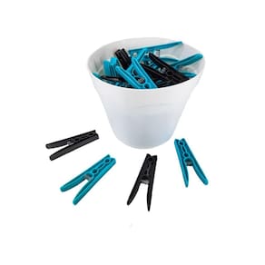 Kit 40 Prendedores Roupas Plástico Baldinho Branco