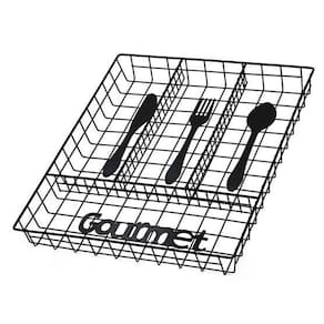 Porta Talher Gaveta Aramado Gourmet Black 4 Divisorias 32X26