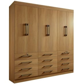 Guarda Roupa Casal 6 Portas 12 Gavetas - Mônaco-Cinamomo - Móveis D`Doro
