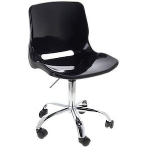 Cadeira De Escritório Brilhante Base Cromada - Preto