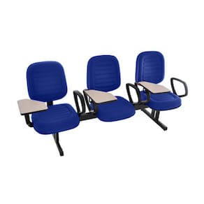 Cadeira Escolar Universitária em Longarina com prancheta para Escolas e Faculdades Linha Blenda Azul