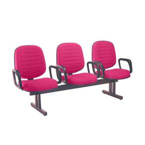 Cadeira para Igrejas Evangélicas em Longarina com 03 lugares Linha Blenda Rosa