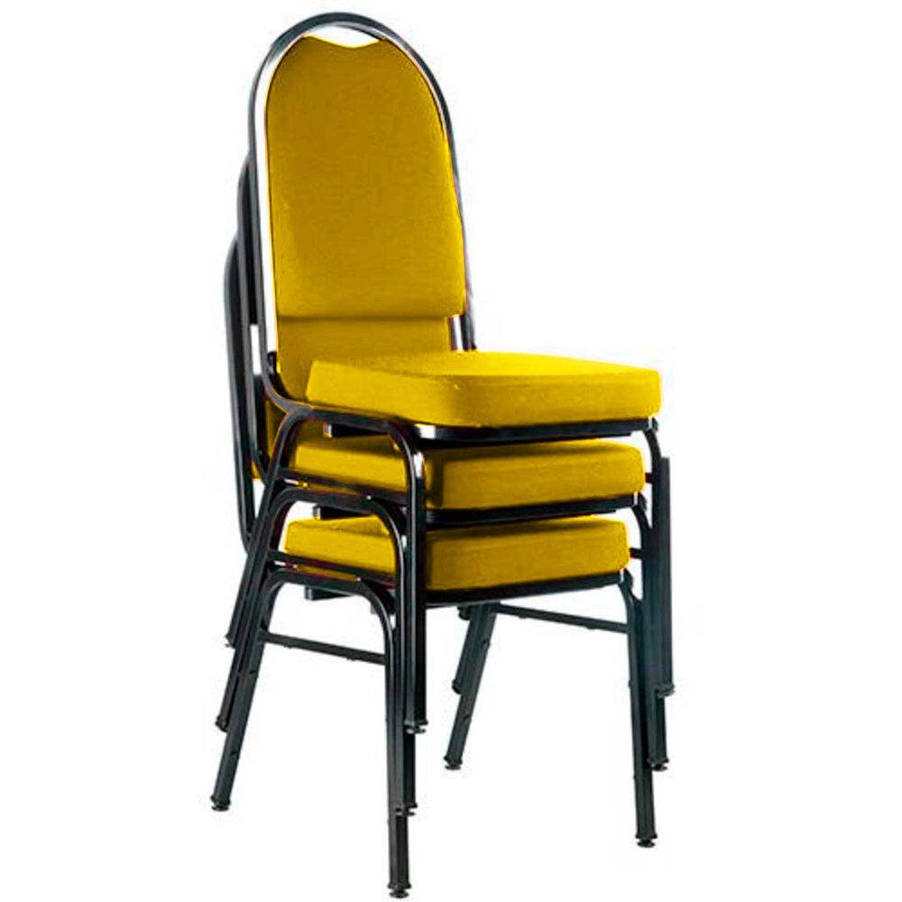 03 Cadeiras para Hotel e Auditório Linha Hotel Amarelo