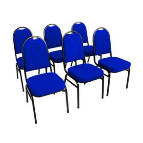Kit com 6 Cadeiras para Auditórios Linha Hotel Azul