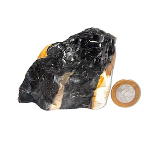 Ônix Preto Pedra Bruto Natural 500 a 600g Média 10cm Tipo B