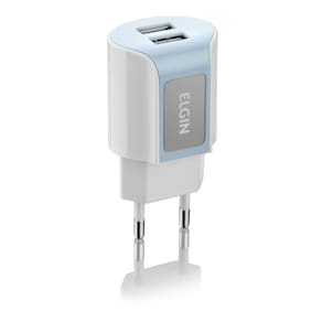 Carregador USB Bivolt 5V 2.1A 2x USB Elgin CT2USB Homologação: 136132205567