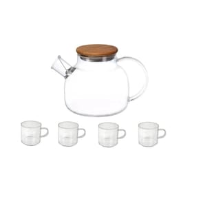 Conjunto Chaleira de Vidro com 4 Xícaras N2445345 - Quanhe