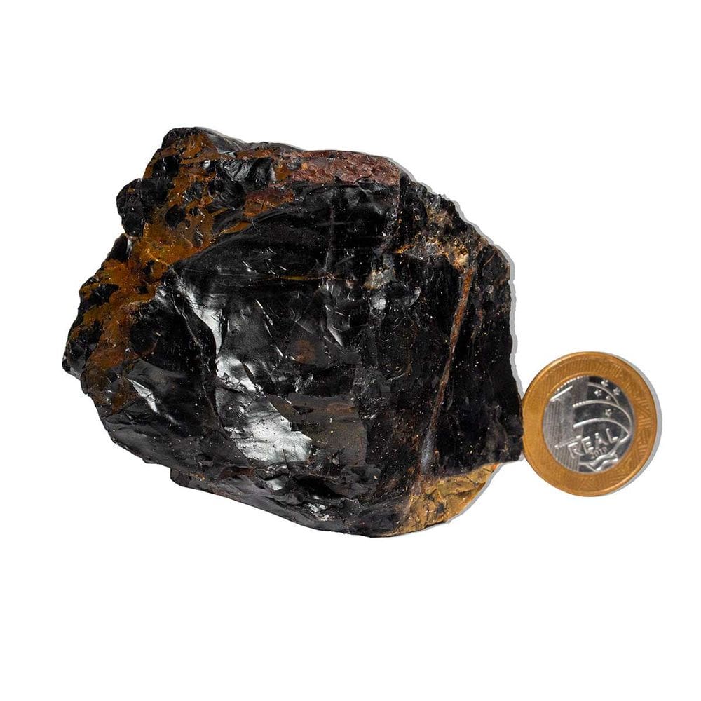 Ônix Preto Pedra Bruto Natural 300 a 350g Média 7,5cm Tipo B